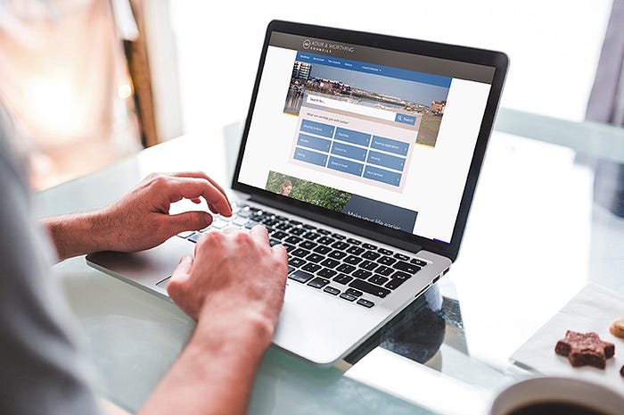 Image of the latest version of Adur & Worthing Councils&rsquo; website