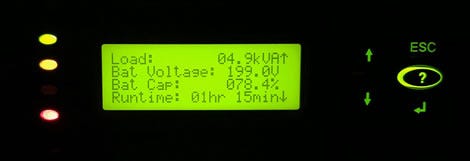 Photo: Power countdown on a battery backup